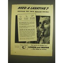 1945 Sunkist Lemons Ad - Need a laxative? Instead try this health drink!