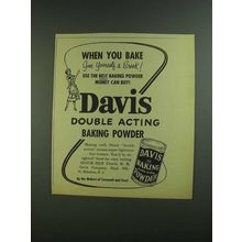 1955 Davis Baking Powder Ad - When You Bake