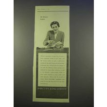 1955 Barclays Bank Ad - The Woman Cashier