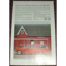 1960 Chevrolet Red Kingswood Wagon Ad, NICE!!