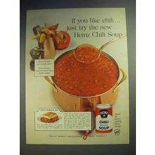 1960 Heinz Chili With Beef Soup Ad - Just Try