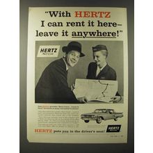 1960 Hertz Rent a Car Ad - With Hertz I can rent it here - leave it anywhere