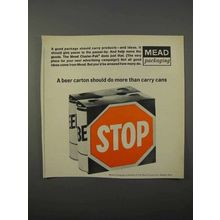 1966 Mead Cluster-Pak Packaging Ad - Beer Carton