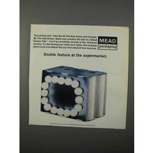 1966 Mead Cluster-Pak Packaging Ad - Double Feature