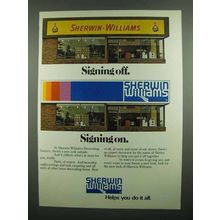 1974 Sherwin-Williams Decorating Center Ad, Signing Off