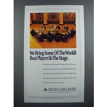 1991 Delta Airlines Ad - World's Best Players to Stage