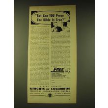 1960 Knights of Columbus Ad - But can you prove the bible is true?