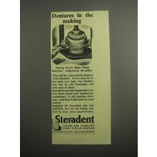 1948 Steradent Denture Cleaner Ad - Dentures in the making
