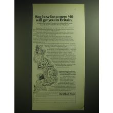 1974 BritRail Pass Ad - See how far a mere $40 will get you in Britain
