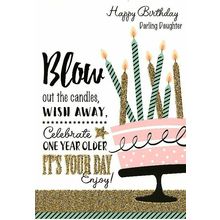 Happy Birthday Darling Daughter - Daughter Birthday Greeting Card - 01454