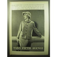 1950 Saks Fifth Avenue Morris Hoch Suit Ad - Our Box-Topped Stalk