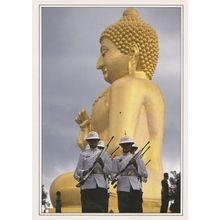 Thailand Royal Military Guard Uniform Guns Protectors Of The Buddha Postcard