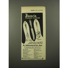 1954 A. Johnson & Co. Bavaria Stainless Flatware Advertisement