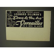 1955 Versailles Club Ad - Leonard Sillman's Come as You Are