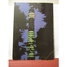 G.P.O. TOWER AT NIGHT , LONDON, used postcard 1970 pm /