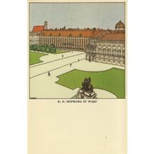 KK Hofburg Statue Wien Austria Square Painting Postcard