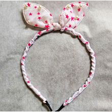 Hairband hoop head flowers Hair Band bow hear small medium pink stars pearl