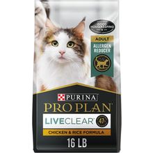 Purina Pro Plan Allergen Reducing, High Protein Cat Food, LIVECLEAR Chicken and