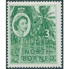North Borneo 1957 3c. green SG374 unused