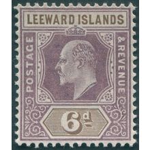 Leeward Islands 1902 6d. dull purple & brown SG25 unused