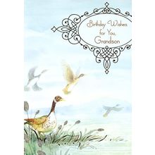 Birthday Wishes For You Grandson - Birthday Greeting Card - 1852A