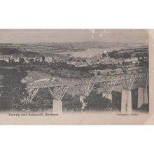 Penwyn & Falmouth Harbour Cornwall Antique Aerial Postcard