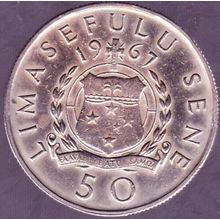 1967 Western Samoa 50 Sene Coin