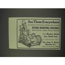 1910 John F. Byers Hoisting Engines Ad - See Them