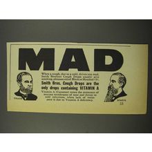 1940 Smith Bros. Cough Drops Ad - Mad