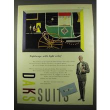 1956 Daks Suits Ad - Nightscape with Light Relief