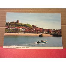 East Side & ST. MARY'S CHURCH, WHITBY, Yorkshire unused postcard by E T Dennis =