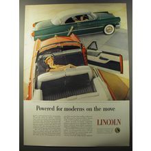 1953 Lincoln Cars Ad - Powered for moderns on the move