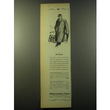 1960 Abercrombie & Fitch Ad - Loden Cloth Topcoat and Christy Casual Hat