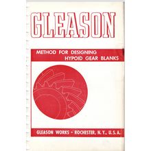 Gleason Method For Designing Hypoid Gear Blanks Book 1954 SD3030B45H7MDBP PDF