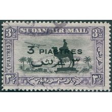 Sudan 1938 3p. on 3½p. black & violet Air Mail SG75 used