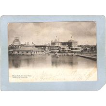 New Jersey Asbury Park Amusement Park Postcard -Wesley Lake From Ocean Gro~129