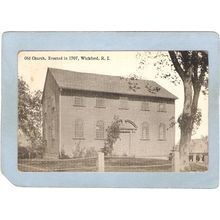 Rhode Island Wickford Postcard Old Church Erected In 1707~1209