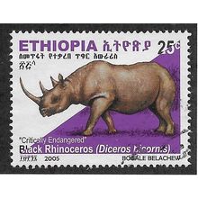 ETH 2005 25c 'BLACK RHINOCEROS' FINE USED (EBID70-364)