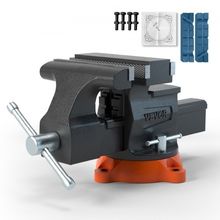 6.5" Bench Vise w/ 360Swivel Locking Base & Two-way Jaw Ductile Iron