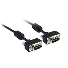 Slim SVGA Cable with Ferrites, Black, HD15 Male, Coaxial Construction, 32 AWG...