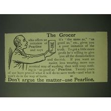 1900 Pearline detergent Ad - The grocer