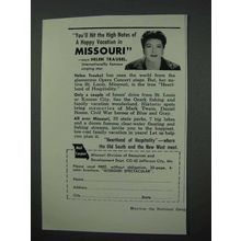 1960 Missouri Tourism Ad - Helen Traubel
