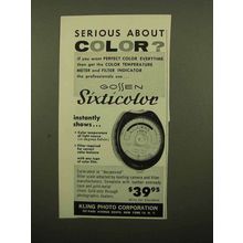 1960 Gossen Sixticolor Meter Ad - Serious About Color?