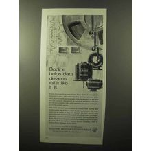 1970 Bodine Motors Ad - Helps Data Devices Tell It