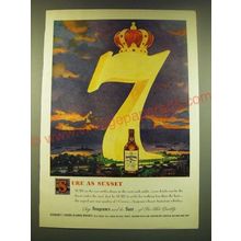 1949 Seagram's 7 Crown Whiskey Ad - Sure as sunset