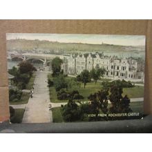 view from ROCHESTER CASTLE, KENT unused antique postcard by Thornton Bros. =