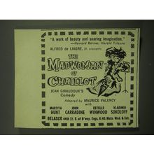 1949 The Madwoman of Chaillot Play Ad - A work of beauty and imagination