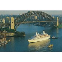 P&O Harbour Princess Cruise Liner Ship At Sydney Harbour Postcard