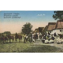 Russische Landschaft German Russian Farm WW1 Military War Postcard