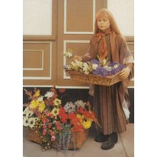 Victorian Flower Girl At Madame Tussauds Waxwork Postcard